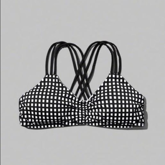 a&f • black & white checkered bikini top - Picture 3 of 6